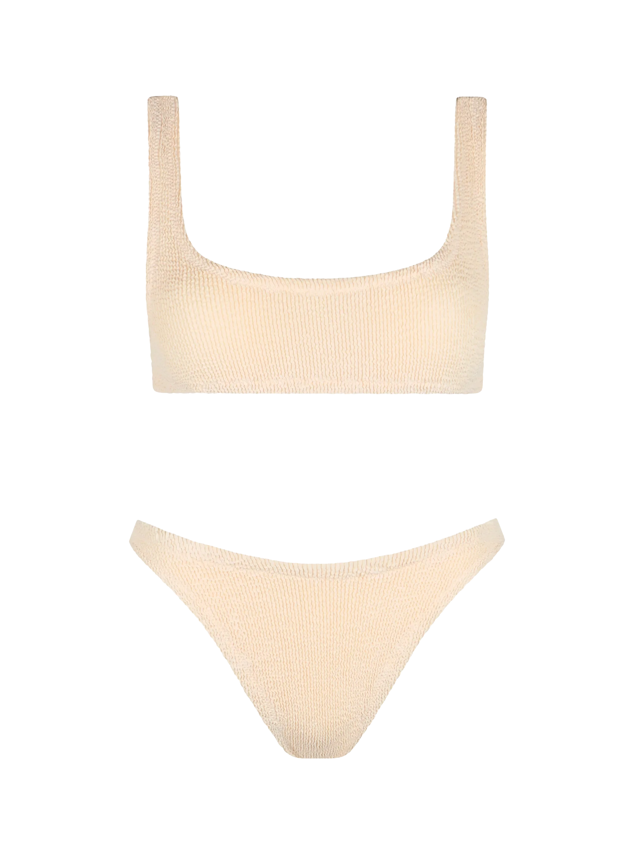 Klassieke beige bralette bikini met kreukels voor dames