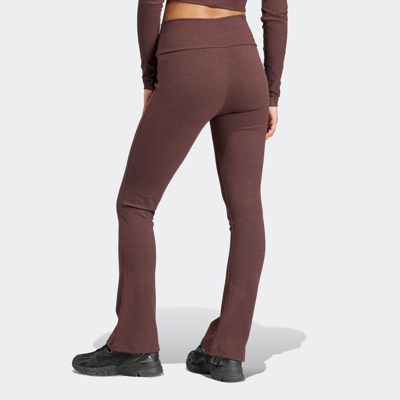 Leggings met ribbels en uitlopende pijpen