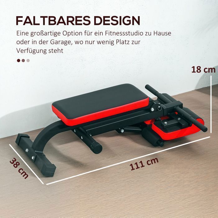 Banco de musculação Sportnow com placa espessa, multifuncional, ajustável, dobrável e ideal para exercícios de bíceps.