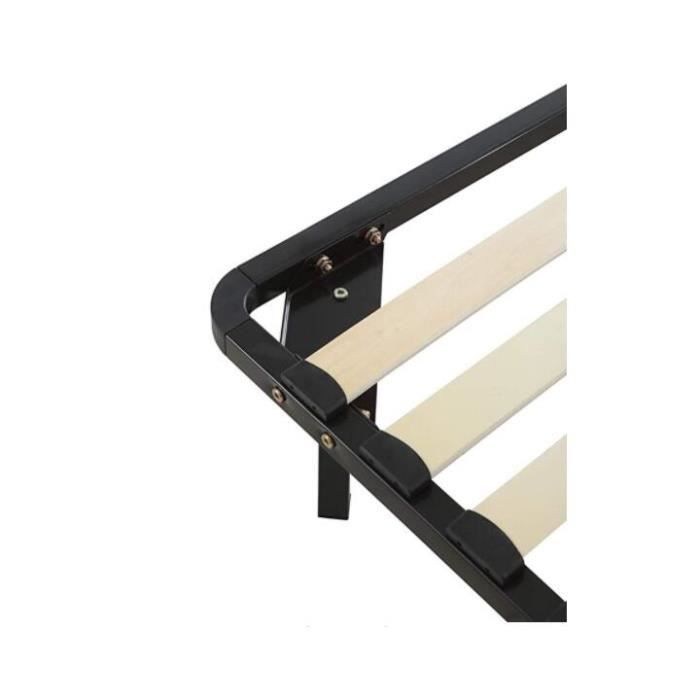 Base letto a doghe con gambe - marca IZTOSS - 140 x 190 cm - Nero - 2 posti