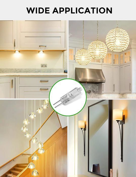 Ampoules Halogènes G4, 20W Ampoule G4, Lampe de Base à Broche Halogène 12V, Blanc Chaud 2700K, 300LM,Paquet de 10