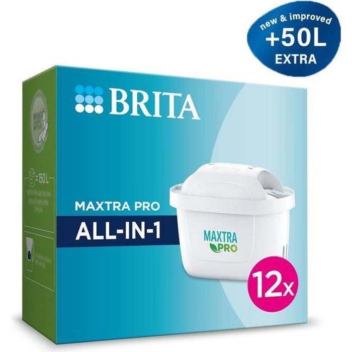 Paquete económico BRITA MAXTRA PRO TODO EN UNO - 12 cartuchos - para jarra de filtro de agua