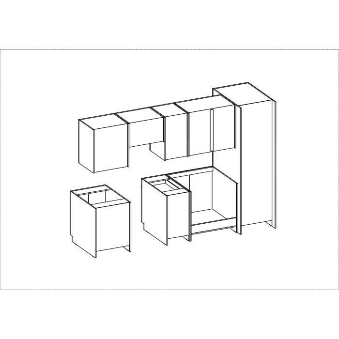 ATLAS Complete 8-Piece Kitchen Set - White Finish - W300 x H52 x H82 cm - Worktop not included