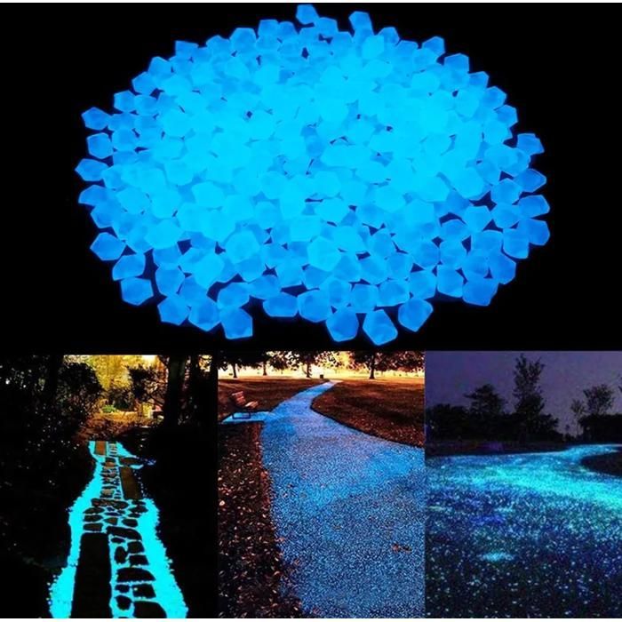 100 pierres lumineuses, galets lumineux, galets décoratifs lumineux, pierres de jardin, pierres décoratives bleues YYV