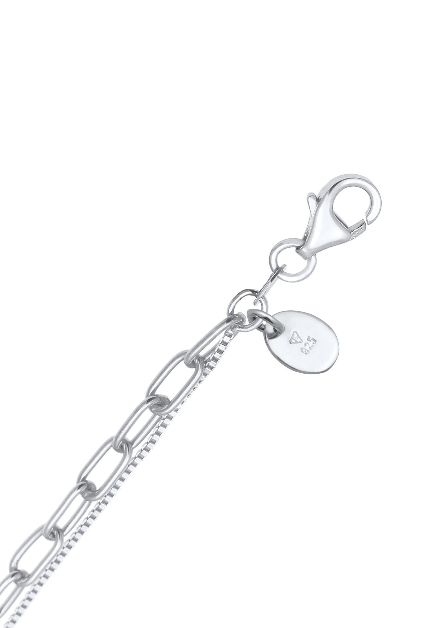 Elli PREMIUM Pendentif plaque de couche pour dames Chaîne de Figaro en argent 925