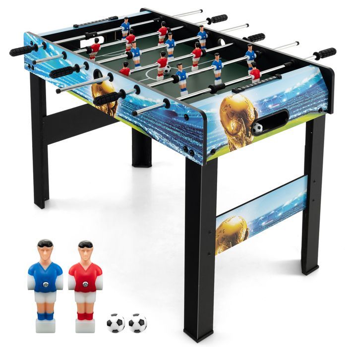 Baby Foot Enfant 2 en 1 - DREAMADE - Pieds Amovibles - 14 Joueurs Bicolores & 2 Ballons - Poignée Ergonomique - 94X51X68,5CM