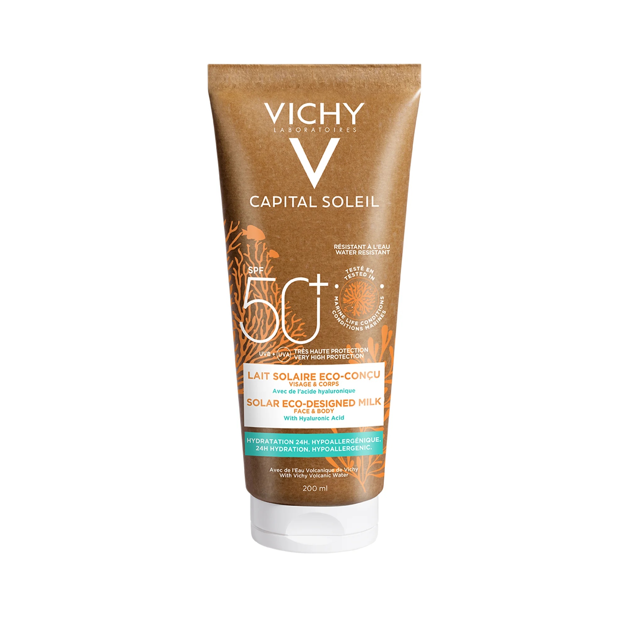 VICHY Capital Soleil Loción protectora solar orgánica SPF 50+ 200 ml Resistente al agua