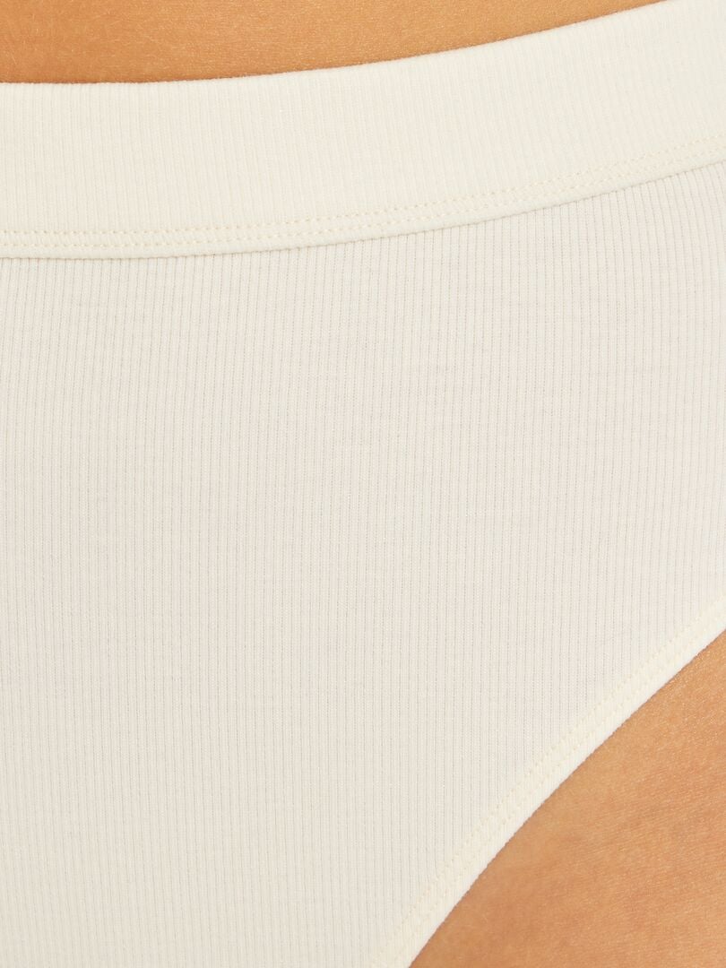 Conjunto de 2 tangas de algodão canelado - BEGE