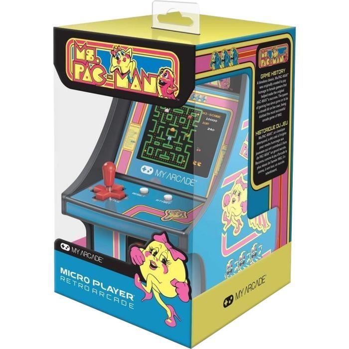 Mini Arcade Machine - My Arcade - Ms. Pac-Man - Azul - Licença Pac-Man - Plataforma de Console Retrô