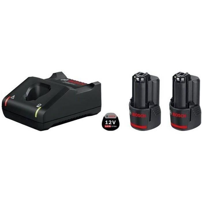 Paquete de 2 baterías GBA de 12 V y 2,0 Ah y un cargador GAL de 12 V-40 en una caja de cartón - BOSCH PROFESSIONAL - 1600A019R8