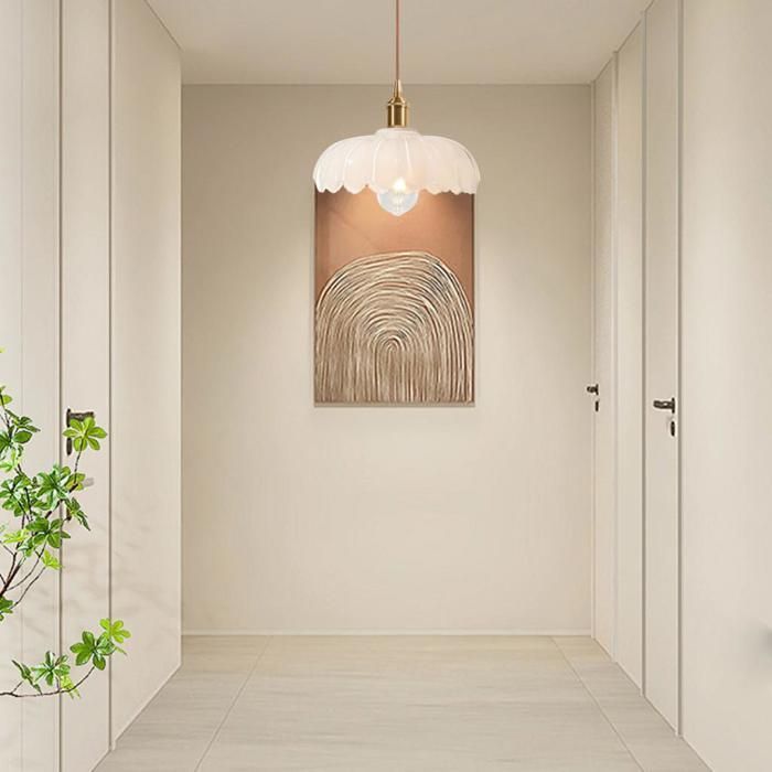 iDEGU 2x Lámparas colgantes modernas de cristal, lámpara de techo vintage de 25 cm con pantalla de diseño floral, lámpara de techo E27 para sala de estar/dormitorio