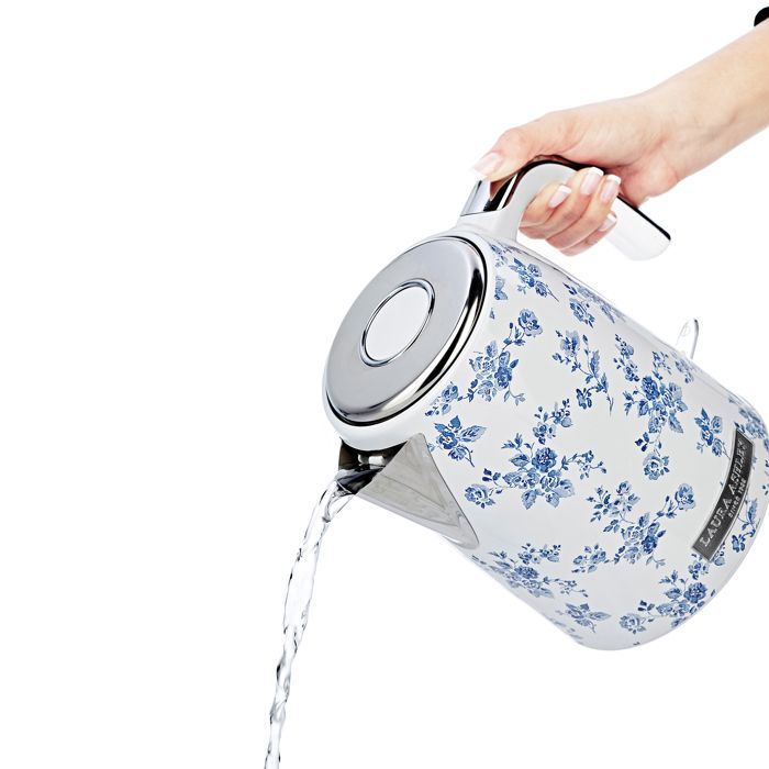 Laura Ashley Langaton Vedenkeitin - China Rose - 1,5 L tilavuus, kalkkisuodatin, 2200 W, automaattinen virrankatkaisu