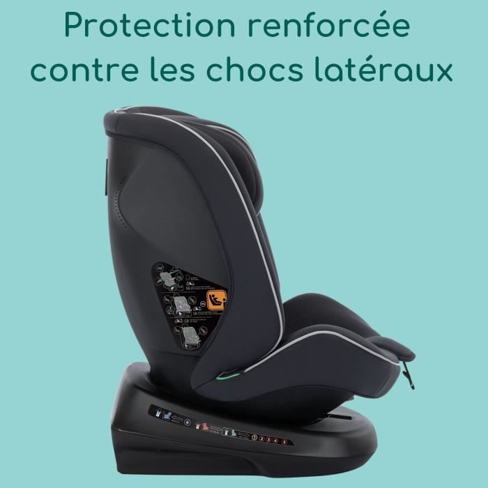Seggiolino auto SAFETY 1ST Cosmo I-Safe I-Size, da 0 a 12 anni, 40 - 150 cm, con cintura di sicurezza, facile installazione, rotazione a 360°, nero.