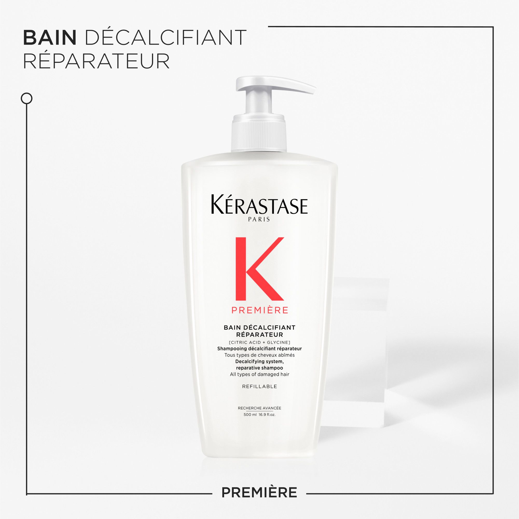 Première Bain Décalcifiant Réparateur uzlādējams šampūns bojātiem matiem Salonu šampūni