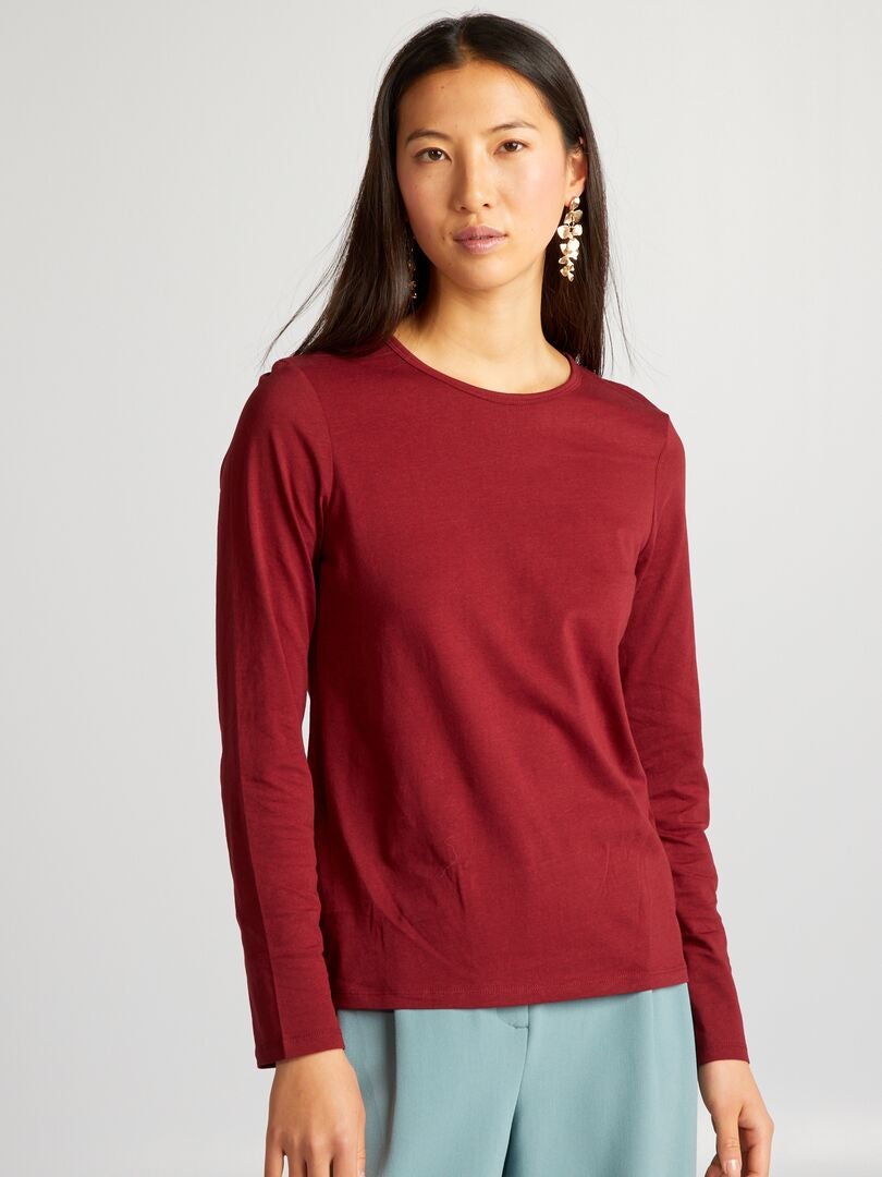 Camiseta de manga larga de punto - ROJA