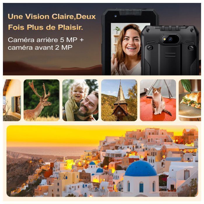 HAMTOD H6 Téléphone Portable Robuste 4G Sénior, 3Go + 32Go, 2.83
