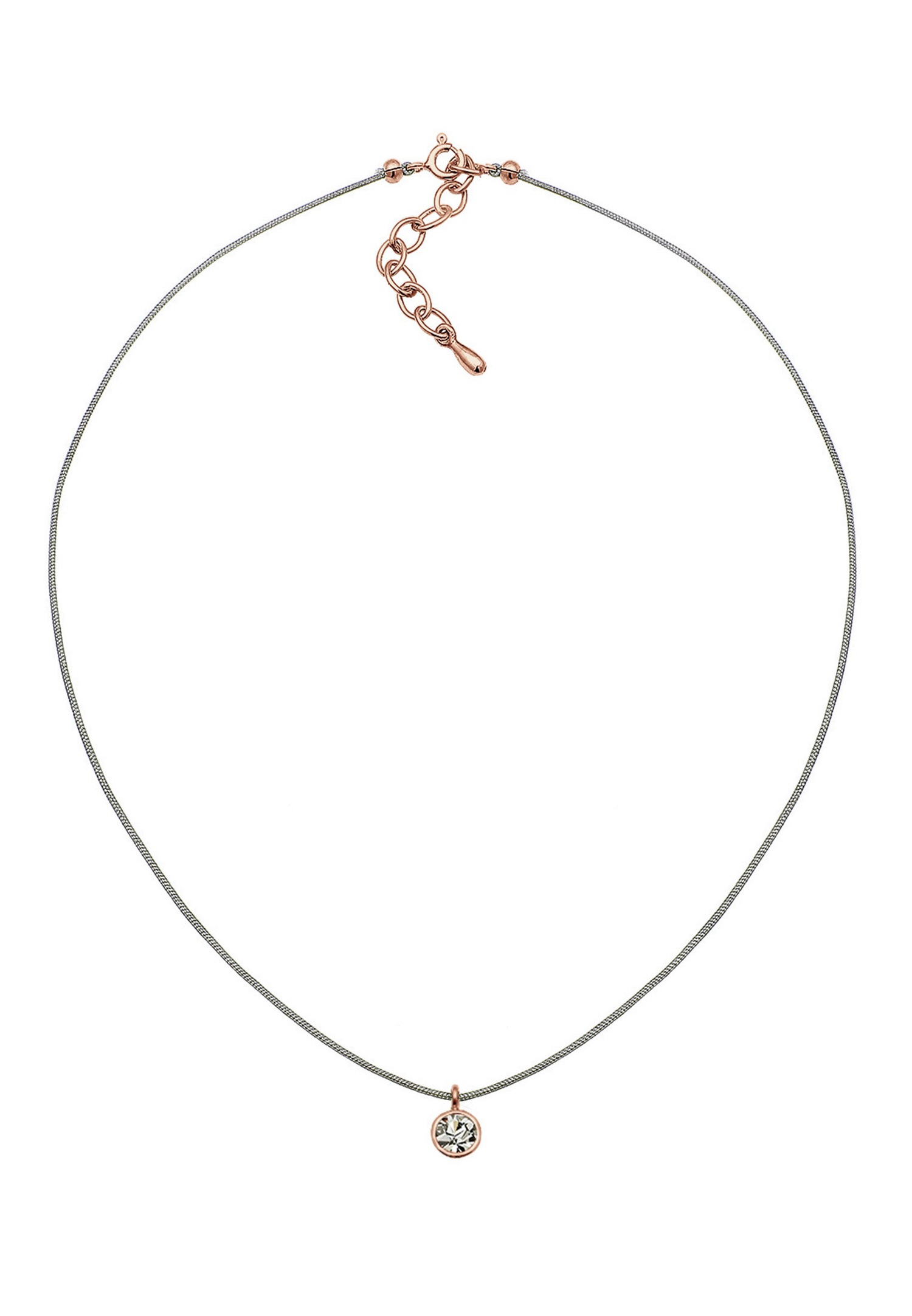 Elli Femmes choker en nylon avec cristal en argent sterling 925