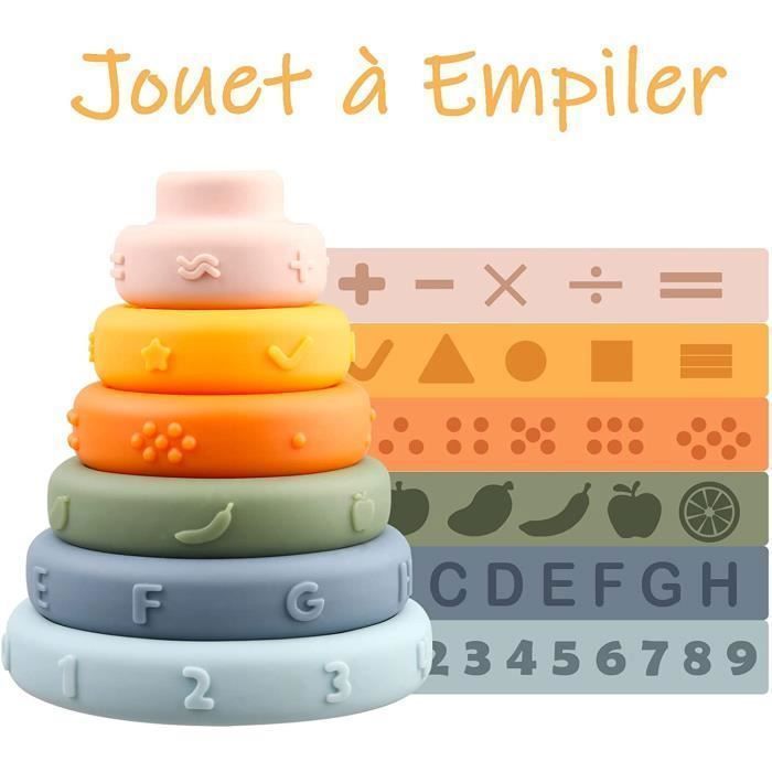 Jouet - MARSEE - Cube d'activité - Éveil sensoriel - Multicolore - 6 cercles empilables