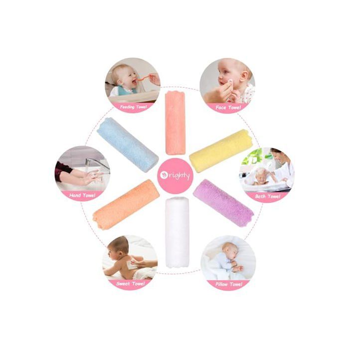 Débarbouillettes pour bébé en microfibre - PZCC - Lot de 24 - Molletonnées corail - Douces et absorbantes