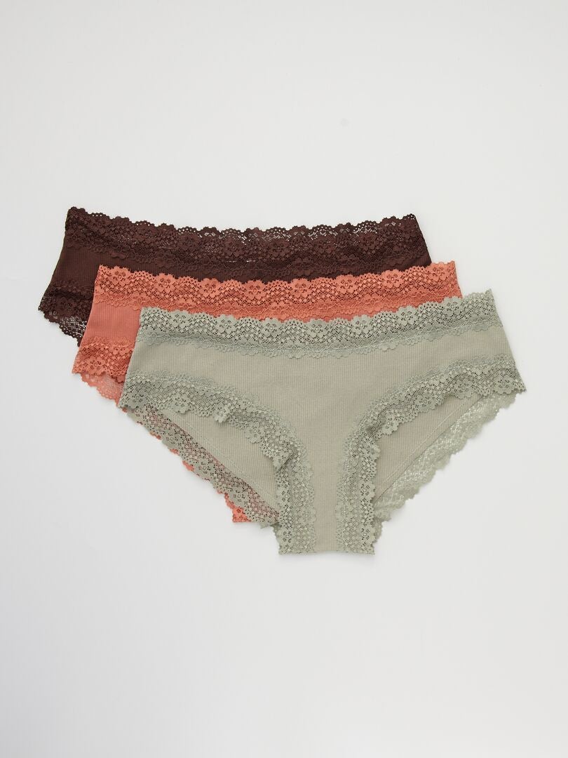 Conjunto de 3 calças culote caneladas - CINZA
