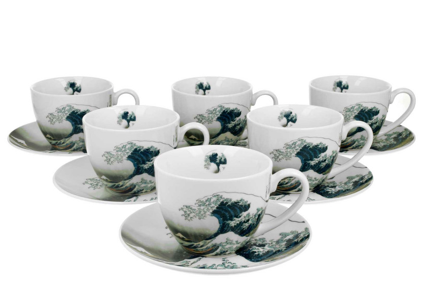 Zestaw 6 filiżanek Hokusai The Great 250 ml  do Kawy Herbaty