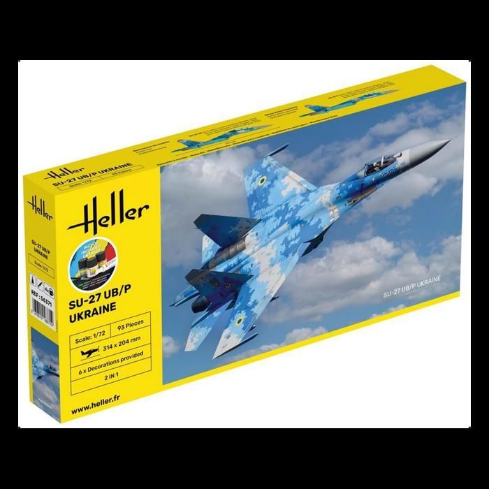 HELLER - Maquette Avion Starter Kit Su-27 Ub/p Ukraine Heller 56371 1/72ème Maquette Char Promo - Ref : 13893