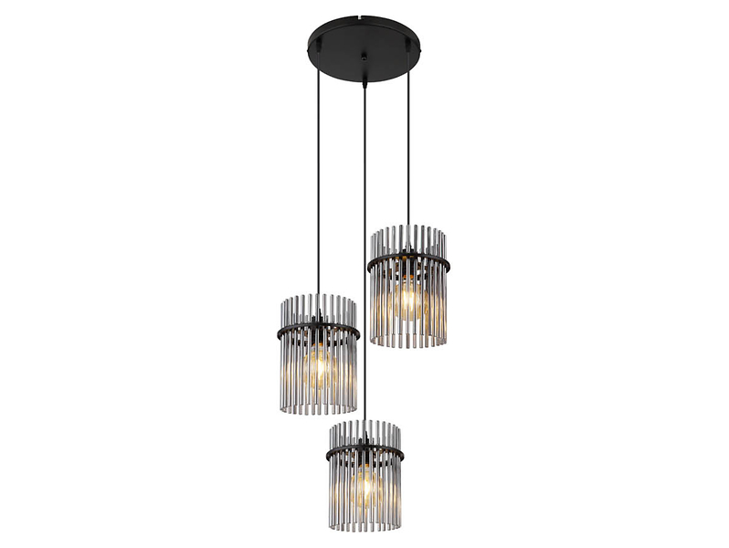 Lampa wisząca Gorley metalowo-szklana czarna