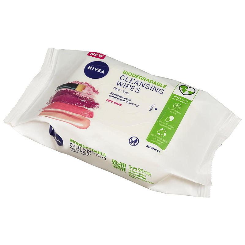 Nivea reinigingsdoekjes, 40 stuks. Mild voor de droge huid.