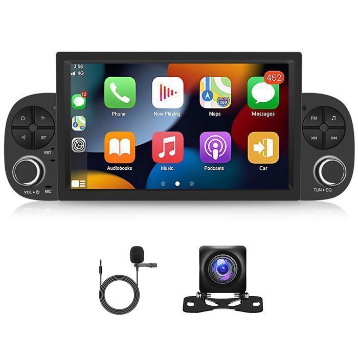 IBEAFILLY 9-inch Android 13 Car Radio with GPS and CarPlay for FIAT and PANDA (2013-2020) with Rear Camera, 2GB RAM + 32GB Storage