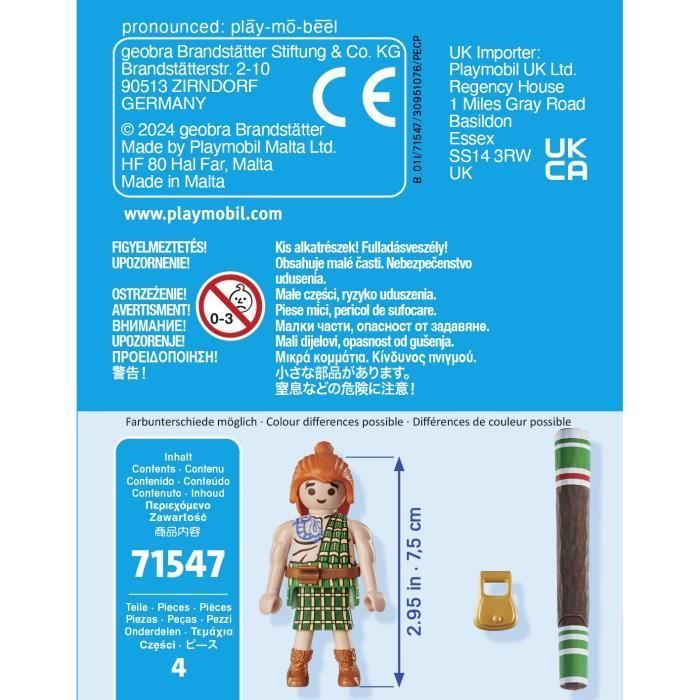 PLAYMOBIL 71547 Mac Oloch, Asterix, Comic Book Characters, Ages 5+