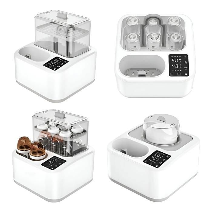 Flessenwarmer voor baby's, grote capaciteit, drogen, steriliseren, ontdooien, voedsel verwarmen, timer, 680 W