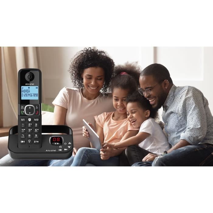 Teléfono fijo inalámbrico - ALCATEL - F860 Voice Trio negro - Bloqueo de llamadas no deseadas