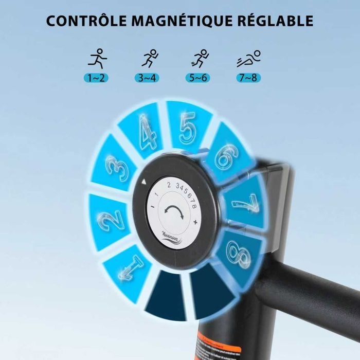 Novonova Magnetic Home Elliptical Trainer, LCD Screen, 8 Resistance Levels, Magnetic Flywheel, NV-9304