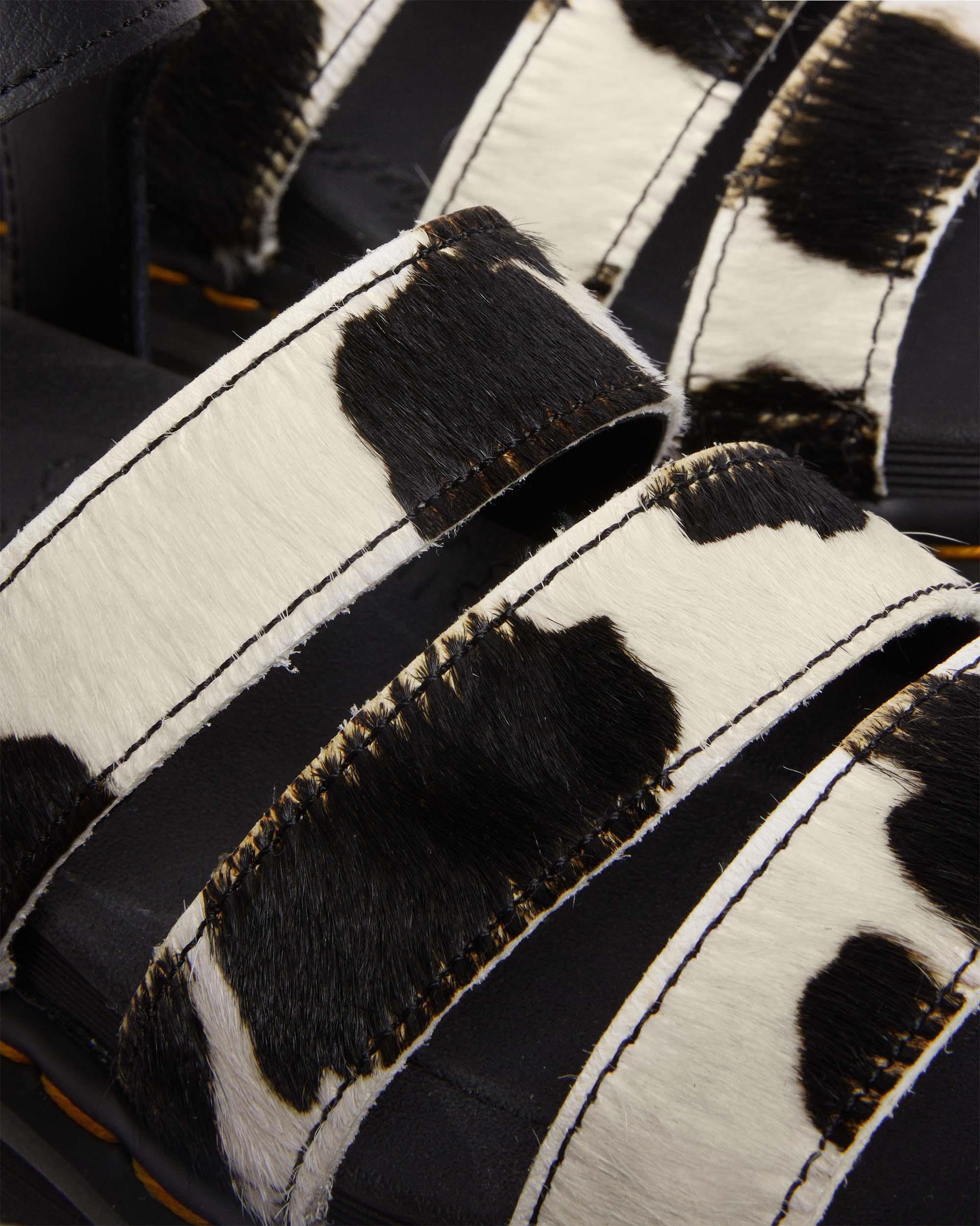 Blaire Hair-On Cow Print Riemen Sandale