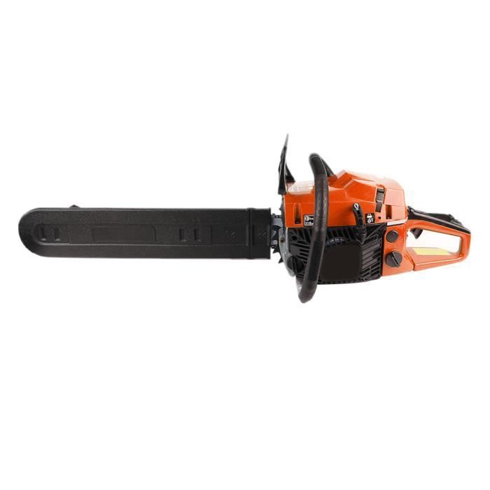 Tronçonneuse à essence 58cc 2600w 50cm plaque de guidage avec deux chaînes