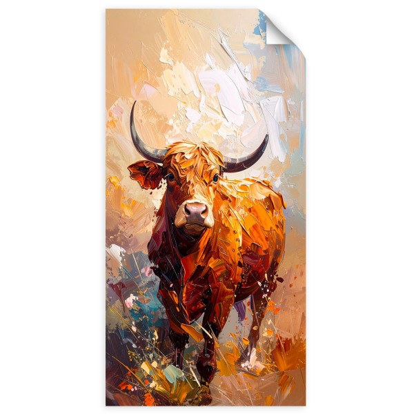 Naklejka na ścianę  Feeby Byk Krowa Zwierzęta Natura 40x80