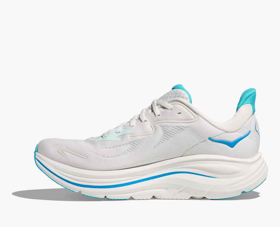 HOKA Clifton 10 Wit / Skyward Blue