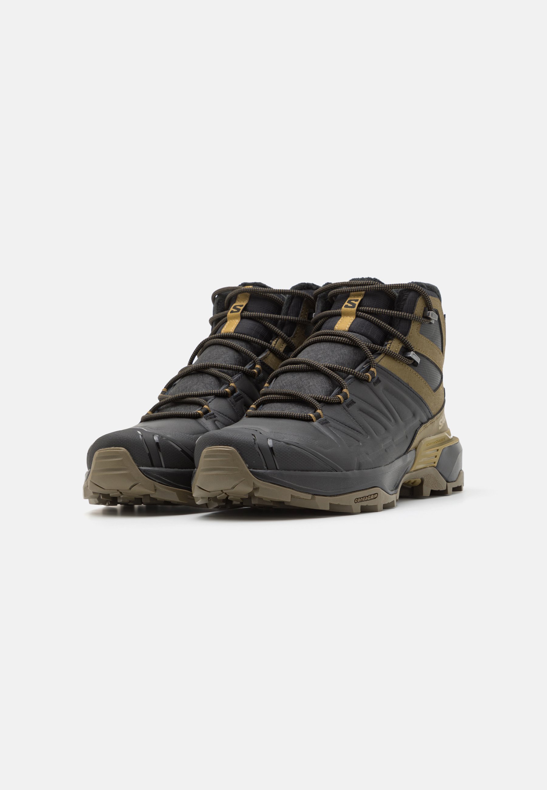 Salomon X ULTRA SNOWPILOT WP - Stivali invernali - nero/verde oliva militare/verde oliva gotico