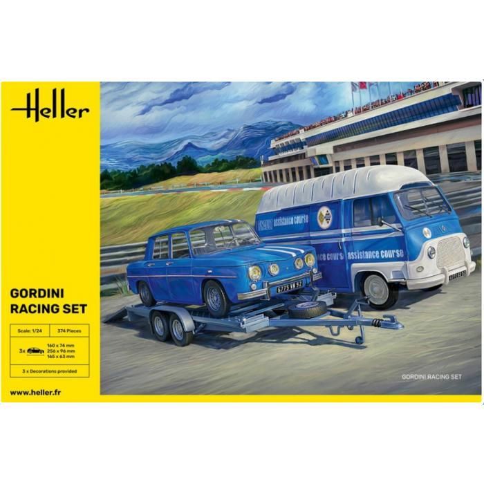 Modelbouwset - HELLER - Gordini Racing Set - 1:24 - Wit - Gemengd - Vintage