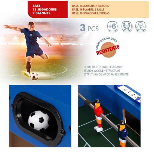 Medinis stalo futbolo stalas, mėlynas, stalo dydis, Cbgames