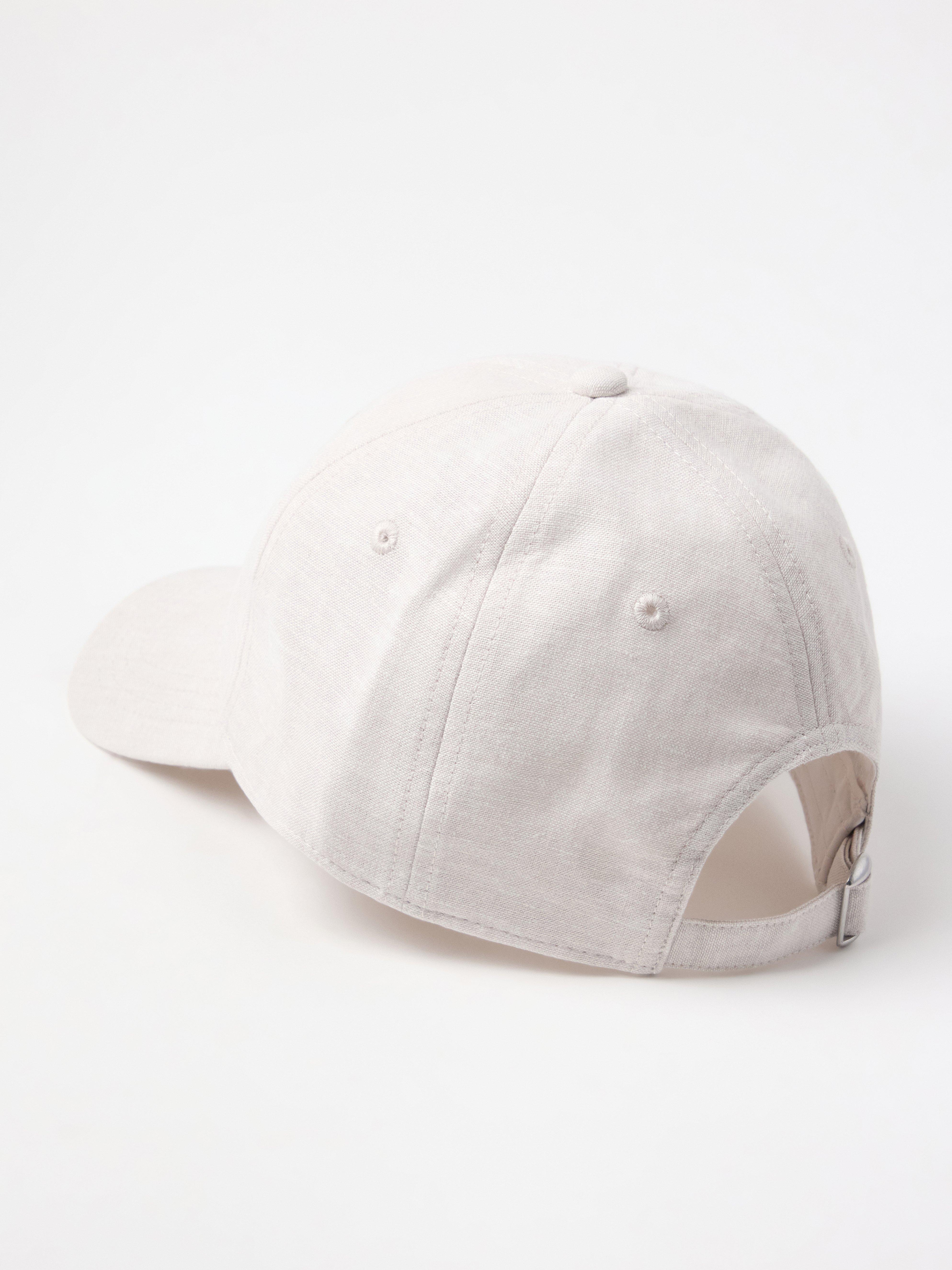 Casquette en lin mélangé gris clair