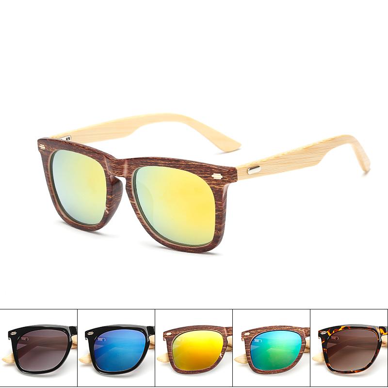 Klassische handgefertigte Bambus-Sonnenbrille im Retro-Vintage-Stil, aus Holz, für Damen und Herren, mit Nageldesign, Original De Sol UV400, Unisex