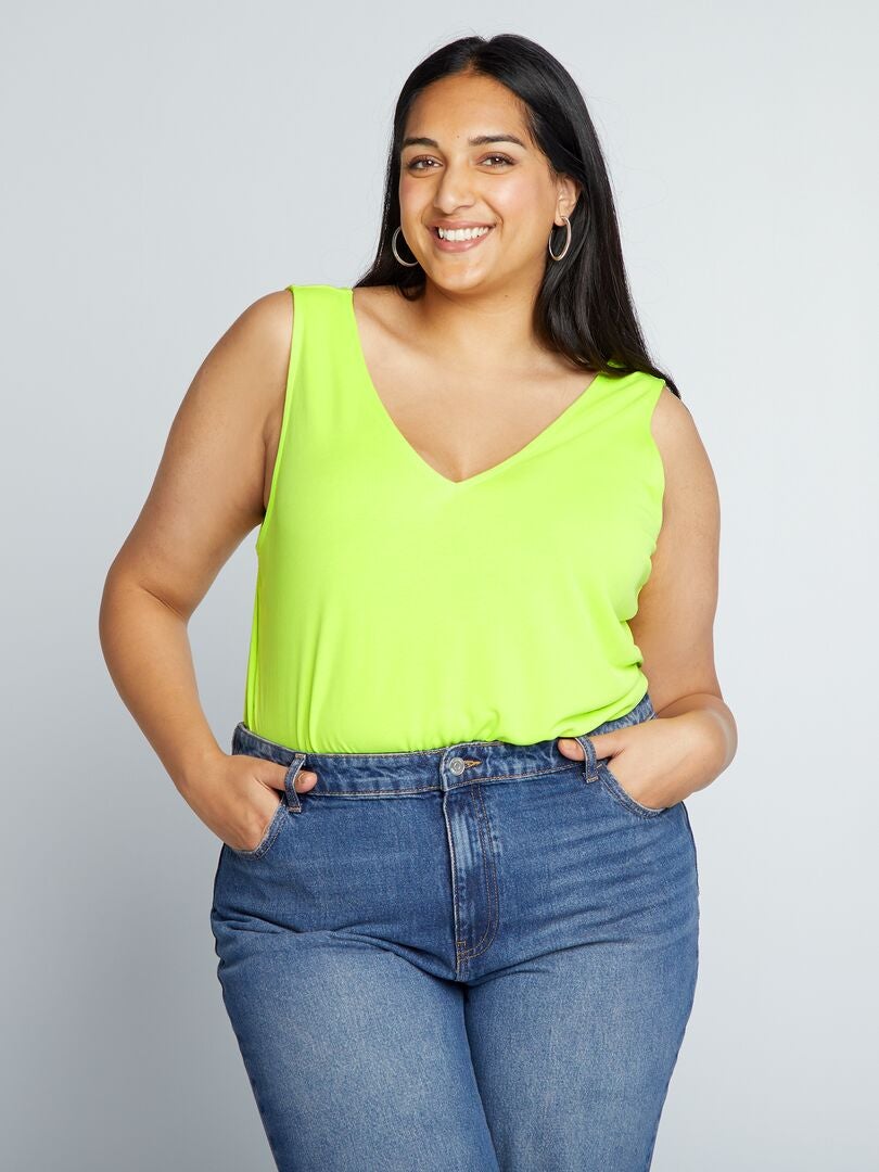 Tanktop met V-hals - GEEL