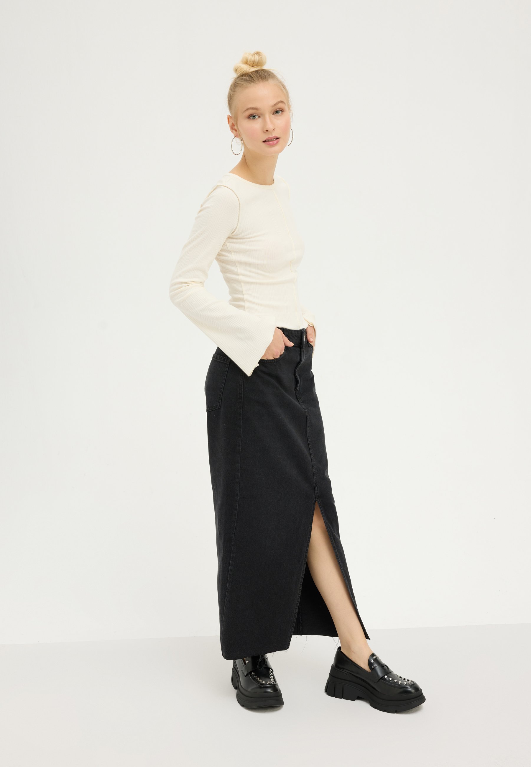 Even&Odd 2-pack - Top met lange mouwen - wit/zwart