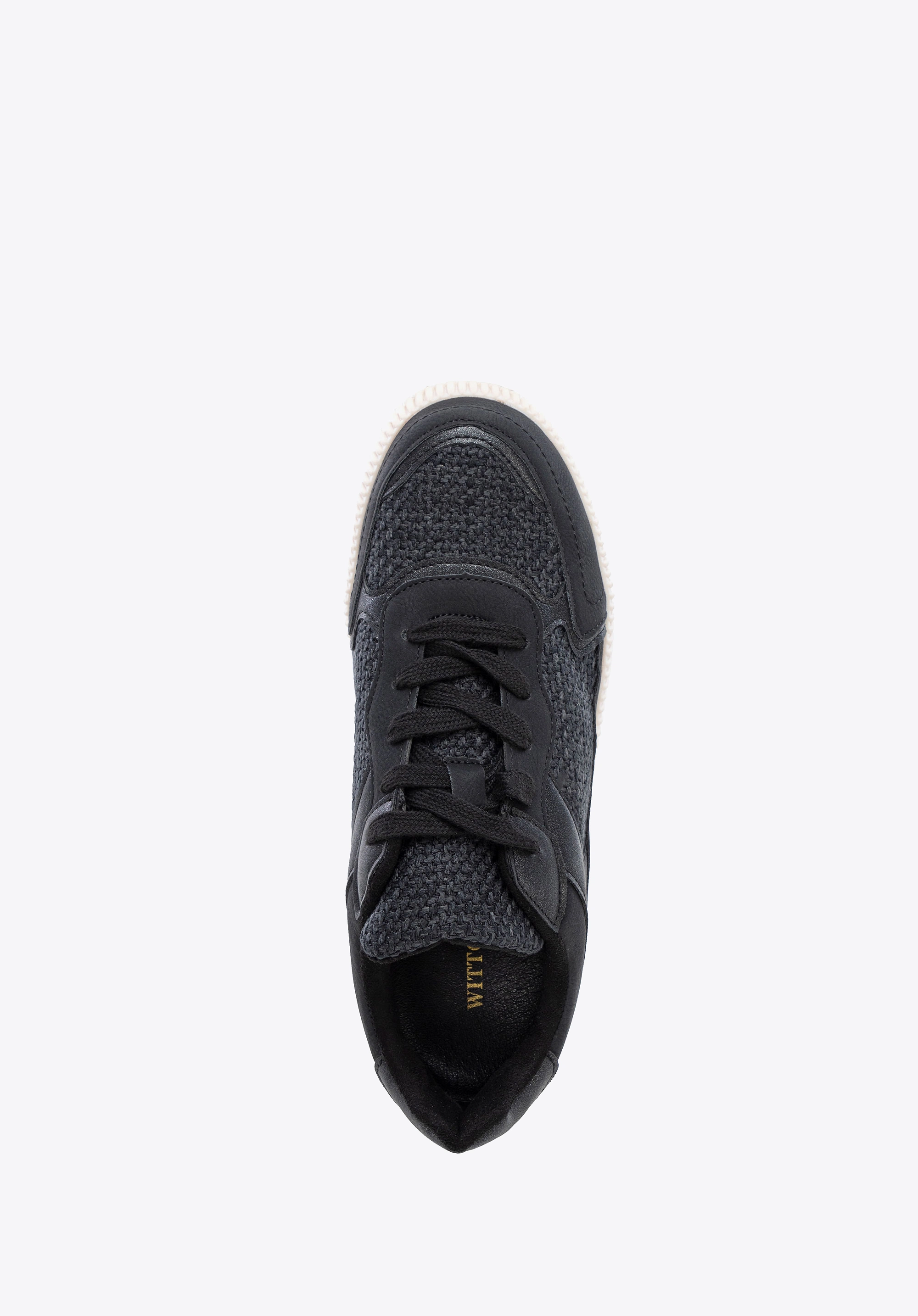 Damskie sneakersy na grubej platformie czarne
