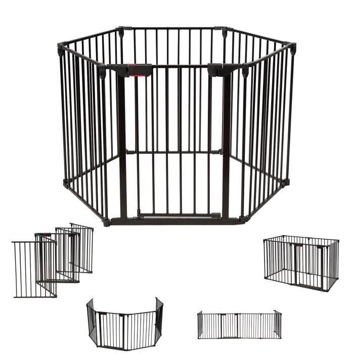 Barrera de seguridad plegable COSTWAY - Pantalla para chimenea de 380 cm - 6 paneles - Sistema de bloqueo manual - Para niños