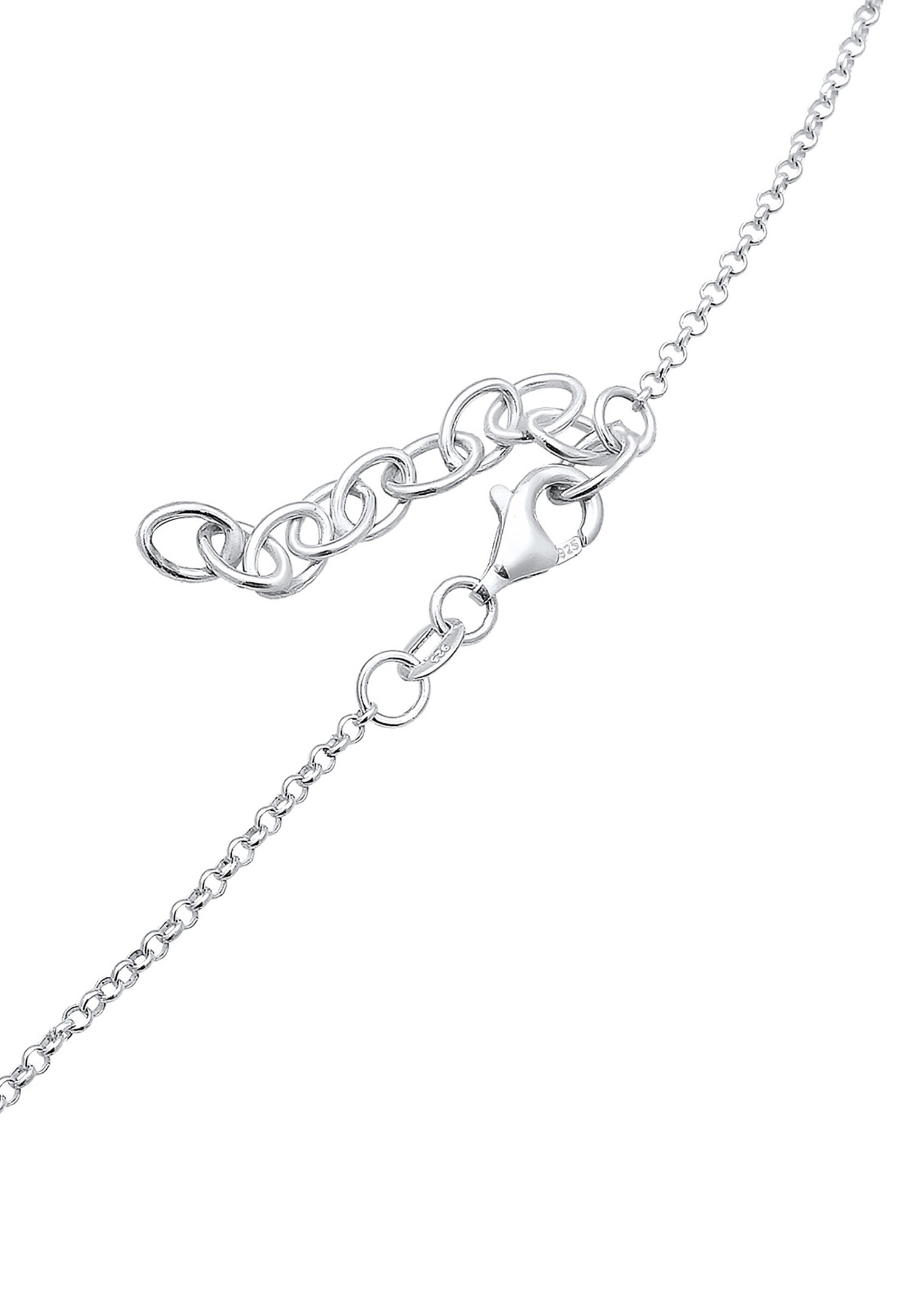 Elli Femmes Choker Géo Cercle Basique Mat Monnaie en Argent Sterling 925