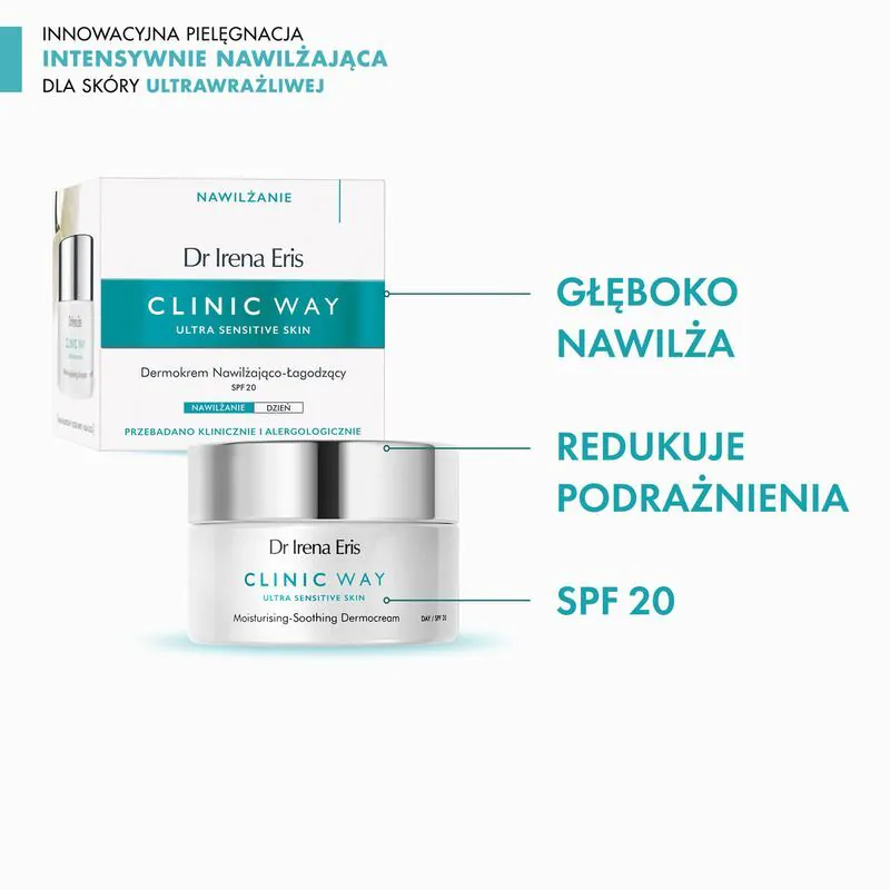 Dr Irena Eris Clinic Way Nawilżająco-Łagodzący krem na dzień SPF 20