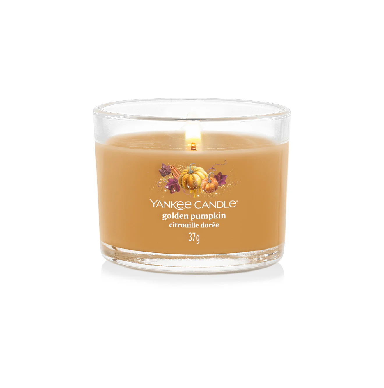Filled Votive Candles Golden Pumpkin - Candela Profumata