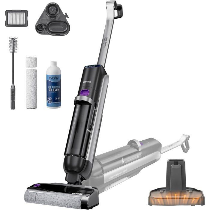 Aspirador de pó e água sem fio EUREKA RapidWash NEW630 - Inclinação de 170° - Secagem com ar quente a 60° - Antiemaranhamento